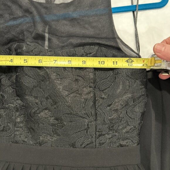 LuLus Prom Dress XXS I’m Flattered Black Embroider Maxi Pleated Skirt Sheer Top‎ - Picture 10 of 11